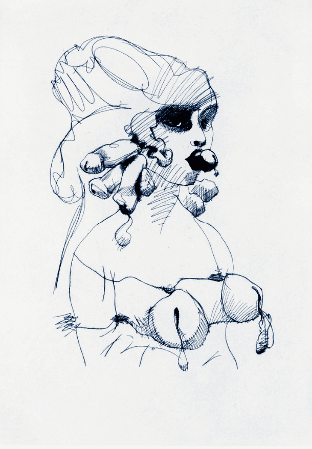 Claes Oldenburg, ‘Bust ’, 1975, Print, Etching in one color on white, thick, slightly textured Wookey Hole handmade paper, Petersburg Press, Numbered