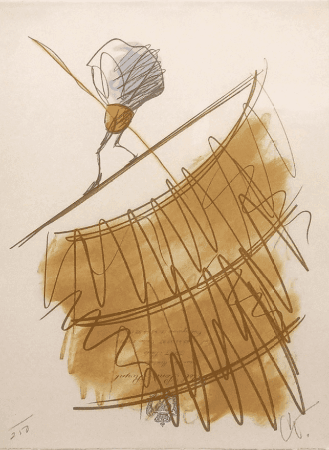 Claes Oldenburg, ‘Shuttlecock on a High Wire’, 1995, Print, LITHOGRAPH, null, Numbered