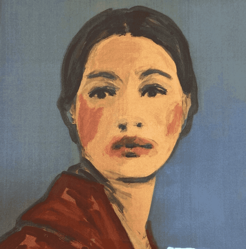 Claire Tabouret, ‘Makeup (Red Coat) – tile’, 2025, Print, Hand baked tile, glazed ceramic, null, 