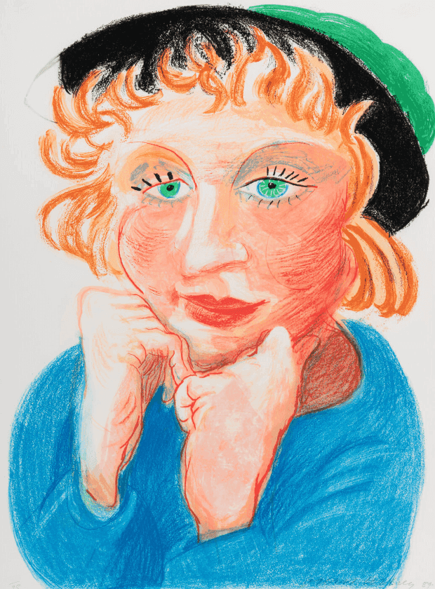 David Hockney, ‘Celia With Green Hat’, 1984, Print, Stone lithograph, null, Numbered