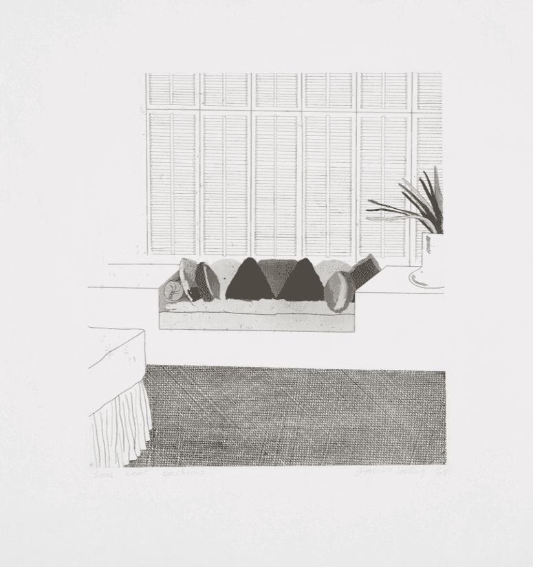 David Hockney, ‘Cushions’, 1968, Print, Etched work, null, Numbered