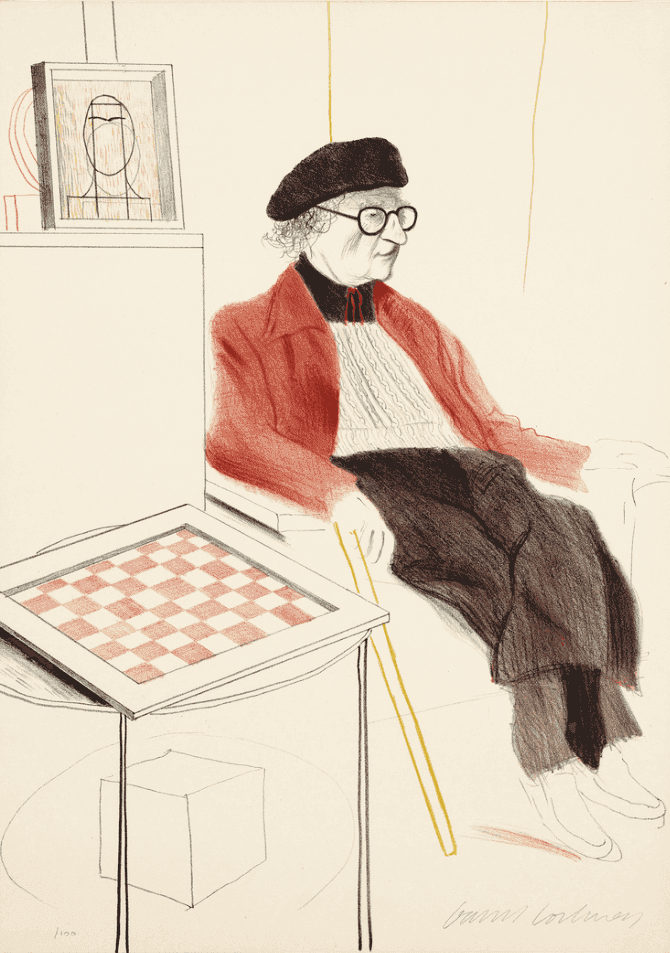 David Hockney, ‘Man Ray’, 1974, Print, Offset litho, null, Numbered