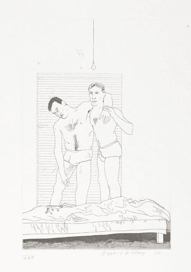 David Hockney, ‘One Night’, 1966, Print, Engraved edition, null, Numbered