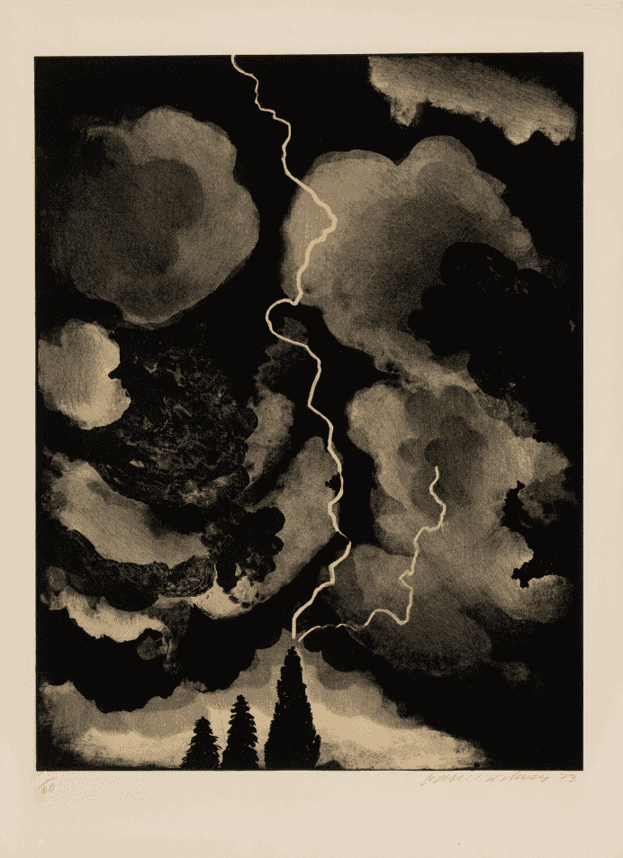David Hockney, ‘Study Of Lightning Medium’, 1973, Print, Hand-finished lithograph, null, Numbered