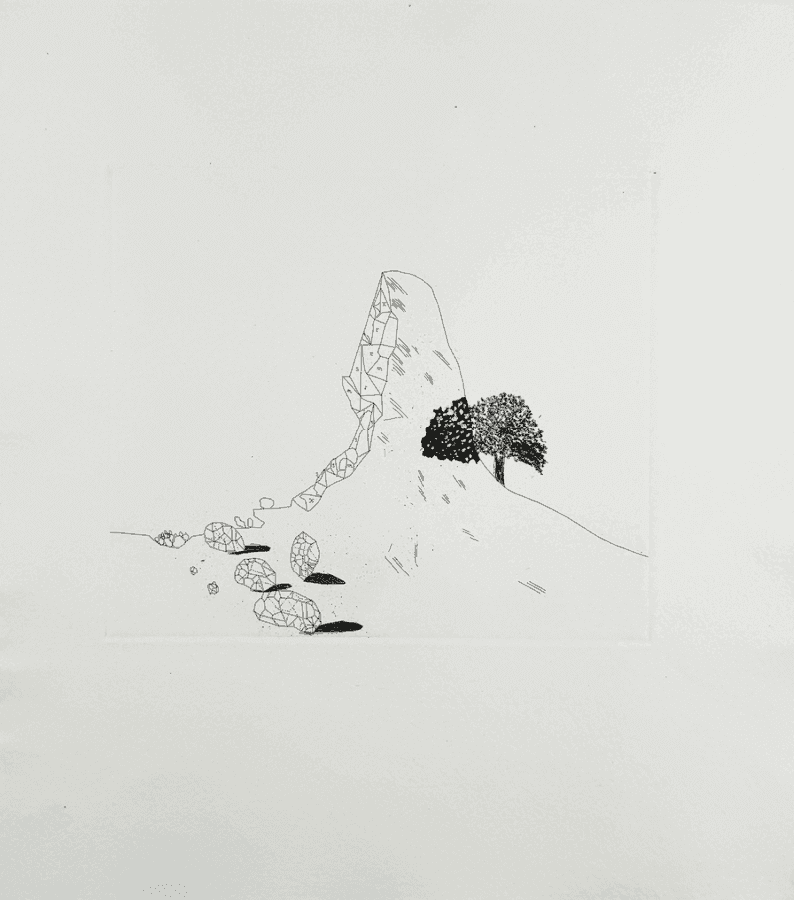 David Hockney, ‘The Glass Mountain Shattered’, 1969, Print, Traditional etching, null, Numbered