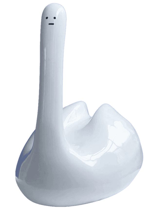 David Shrigley, ‘Swan Thing’, 2023, Sculpture, Glazed ceramic with hand-drawn face, Counter Editions, Numbered, Dated, Handfinished