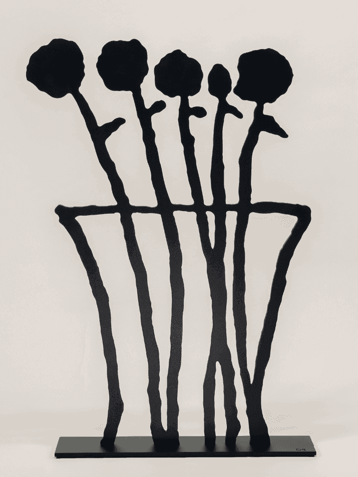 Donald Baechler, ‘Black Flowers’, 2019, Sculpture, Shaped, oxidized aluminum mounted to aluminum base with black powder coat, null, Numbered