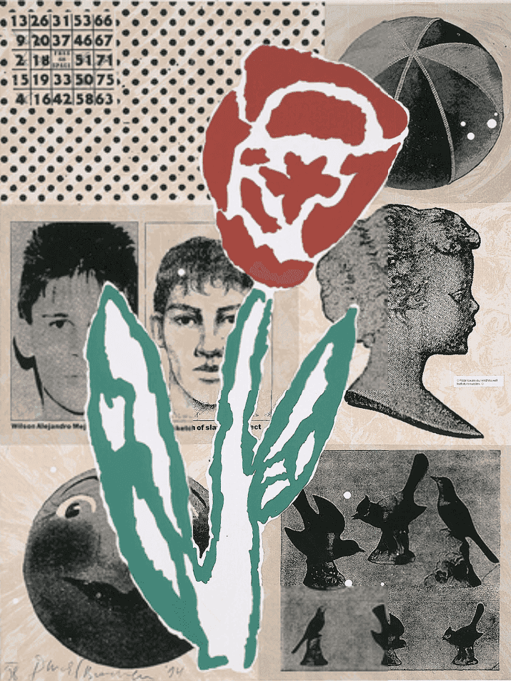 Donald Baechler, ‘Flower’, 1994, Print, Silkscreen, collage, Galerie Klüser , Numbered, Dated