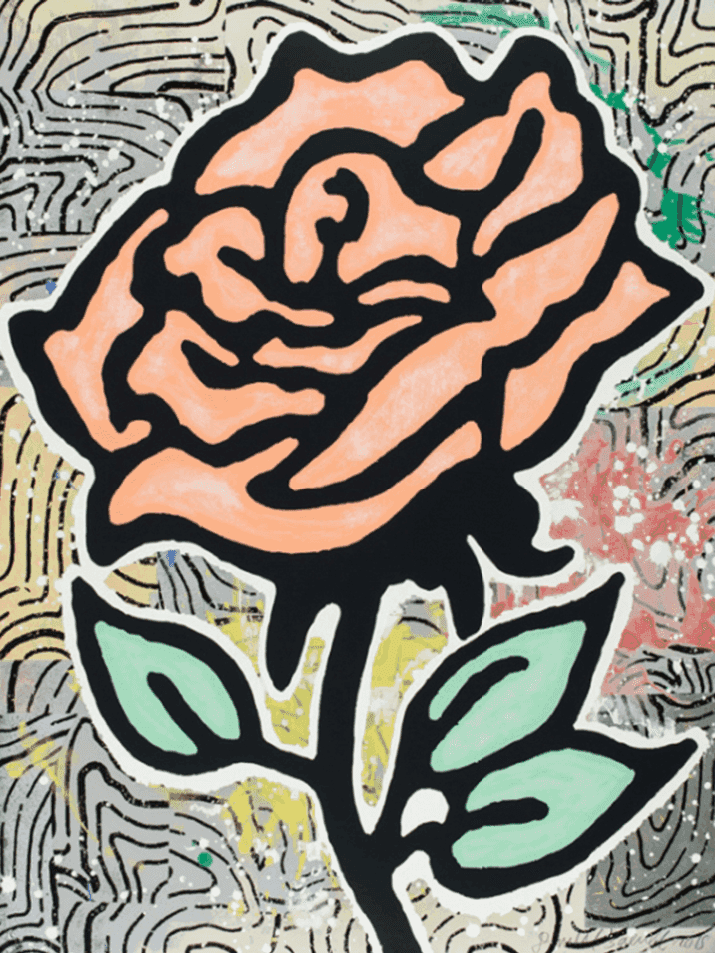 Donald Baechler, ‘Rose (Peach)’, 2015, Print, 28-color silkscreen on 2-ply museum board, null, Numbered, Dated