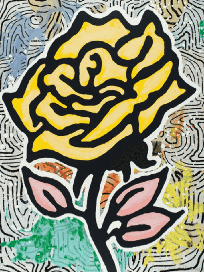 Donald Baechler, ‘Rose (Yellow)’, 2015, Print, 28-color silkscreen on 2-ply museum board, null, Numbered, Dated