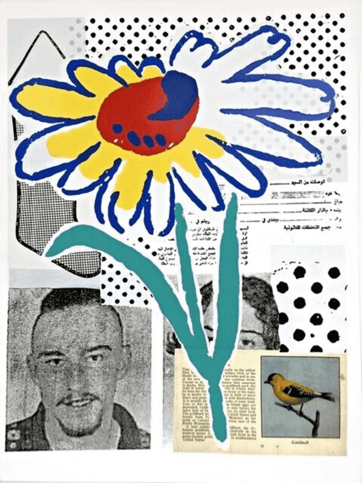 Donald Baechler, ‘The Benefit Flower’, 1998, Print, Silkscreen with collage on Somerset Velvet paper, null, Numbered, Dated
