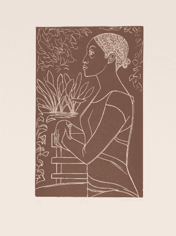 Elizabeth Catlett, ‘Glory’, 2008, Print, Linocut in brown ink, null, 