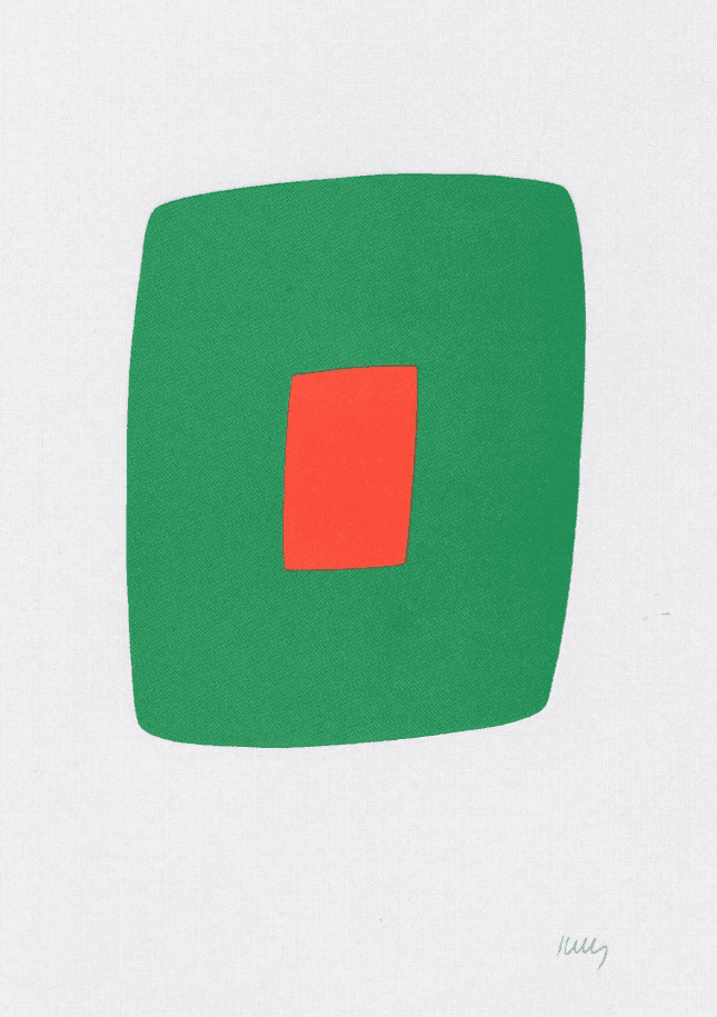 Ellsworth Kelly, ‘Green with Red’, 1965, Print, Lithograph printed in colours., Rives BFK, Numbered