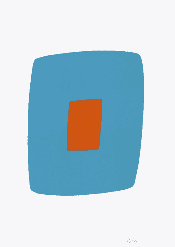 Ellsworth Kelly, ‘Light Blue with Orange’, 1965, Print, Color lithograph on Rives BFK paper, null, Numbered