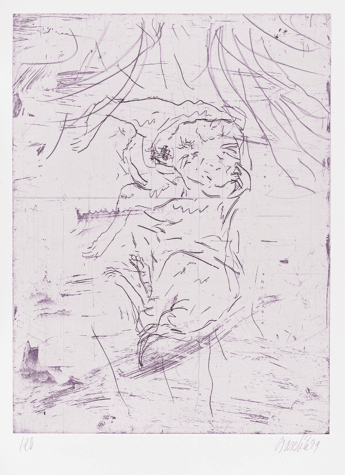 Georg Baselitz, ‘Schlafende Hunde’, 1999, Print, Line etching, dry point and aquatint, null, Numbered, Dated