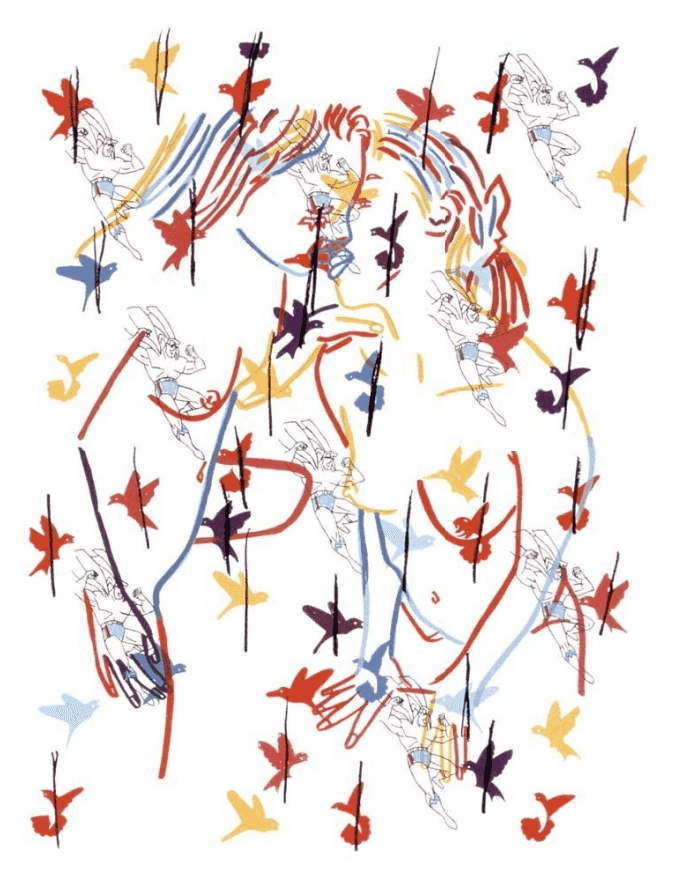 Ghada Amer, ‘Superman and the Birds’, 2002, Print, Screenprint, null, 