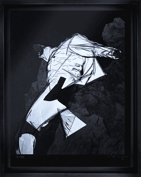 JR, ‘Dans la Lumière’, 2024, Print, 4 colours silkscreen & charcoal on paper Plike - 330 grams, Atelier JR, Numbered, Handfinished