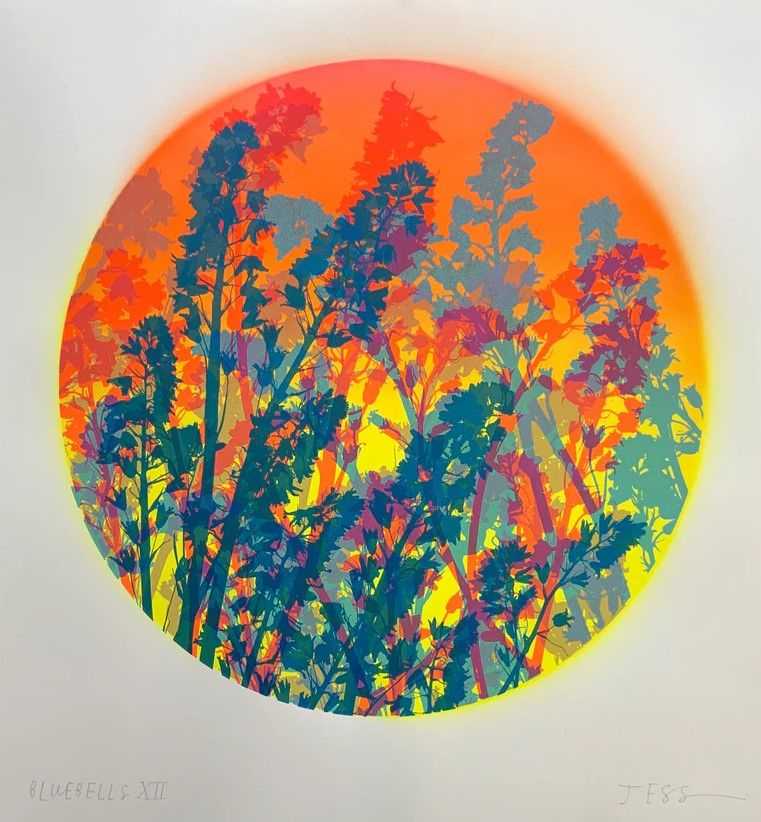 Jess Wilson, ‘Bluebells 12’, 2025, Print, 7 Colour Screenprint With Hand Painted Background on Somerset Satin 300gsm Paper, null, Numbered