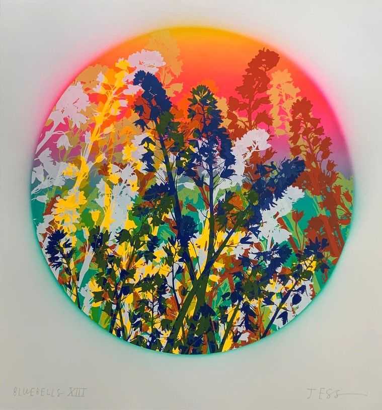 Jess Wilson, ‘Bluebells 13’, 2025, Print, 7 Colour Screenprint With Hand Painted Background on Somerset Satin 300gsm Paper, null, Numbered