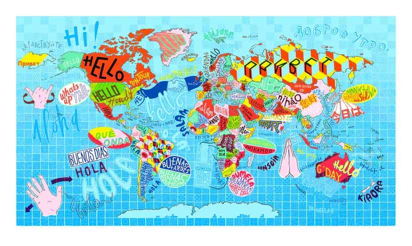 Jess Wilson, ‘Hello From Around The World’, 2015, Print, 10 Colour Screenprint with a Varnish Overlay on Somerset Tub Sized 410gsm Paper, null, Numbered