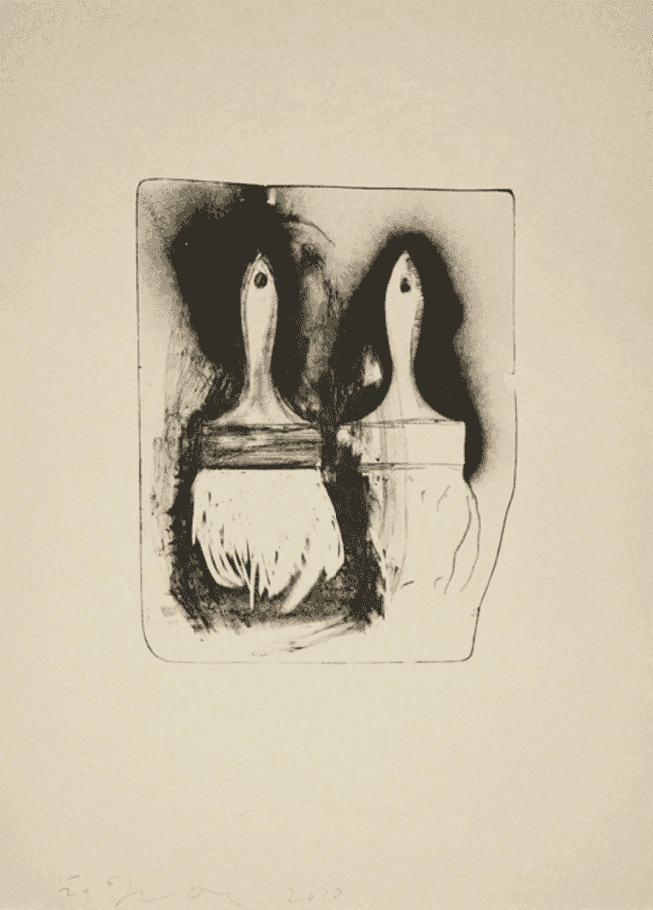 Jim Dine, ‘Brushes Drawn on Stone #3’, 2010, Print, Single-color lithograph, Tamarind Institute, Numbered