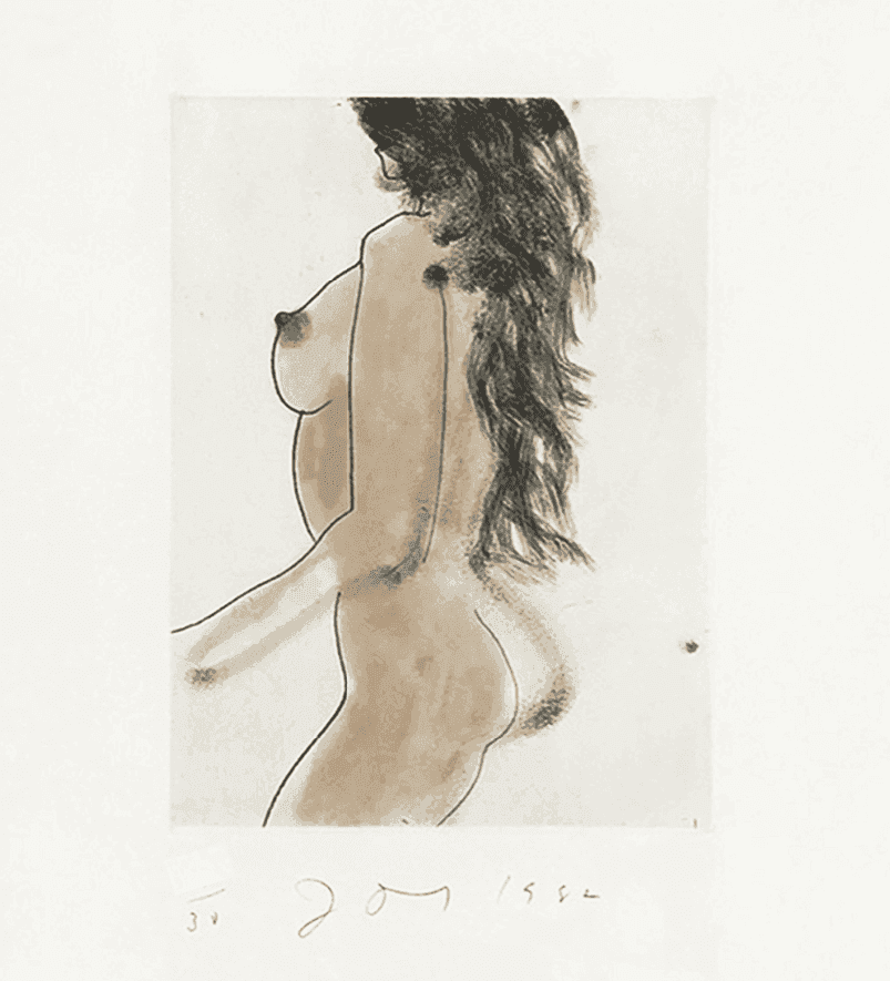 Jim Dine, ‘From Eight Little Nudes’, 1982, Print, ETCHING WITH DRYPOINT & AQUATINT IN COLORS, Pace Editions, Inc., Numbered, Dated