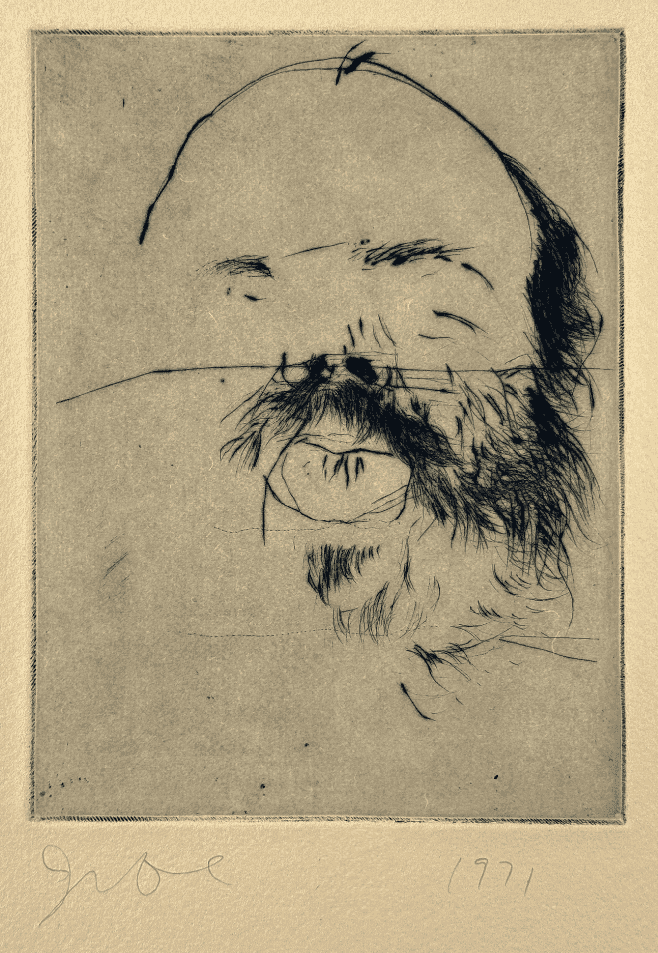 Jim Dine, ‘Self Portrait II’, 1971, Print, Drypoint on Hodgkinson Hand Made Tone-Weave paper, Petersburg Press, 