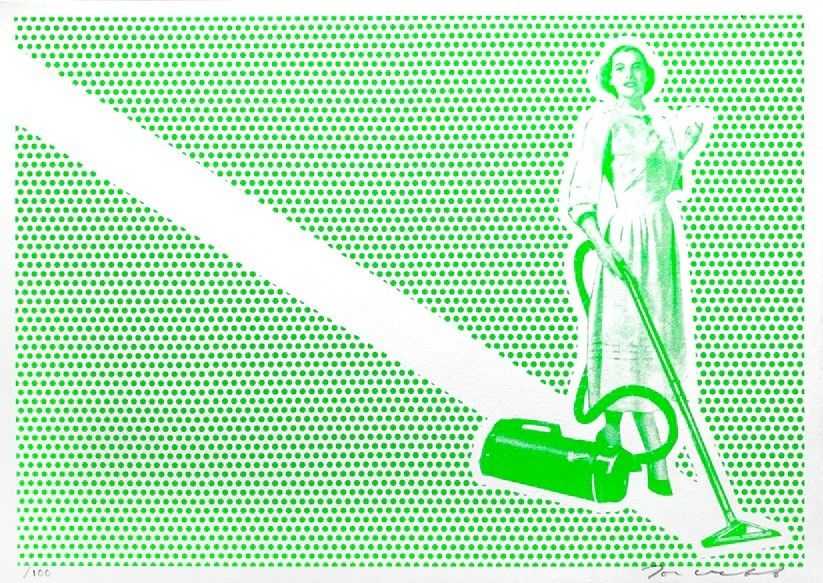 Joe Webb, ‘Lichtenstein's Cleaner - Green’, 2020, Print, 1 Colour Screenprint on Paper, null, Numbered