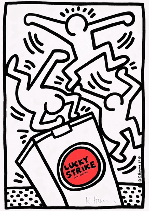 Keith Haring, ‘Lucky Strike IV’, 1987, Print, Silkscreen on paper, null, Numbered, Dated