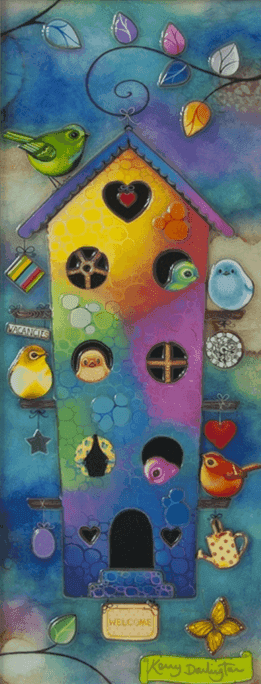 Kerry Darlington, ‘Birdhouse In Your Soul’, 2015, Print, board with gloss resin finish. Featuring raised 3D elements., null, Framed