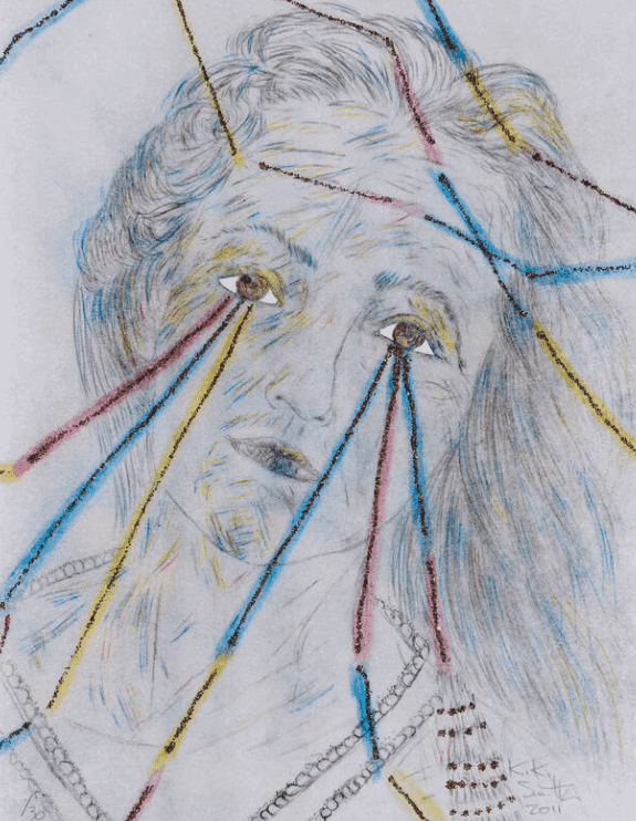 Kiki Smith, ‘Summer Night’, 2011, Print, Offset lithograph in colors with glitter, hand-coloring and white gold leaf on Hosho, null, Numbered, Dated