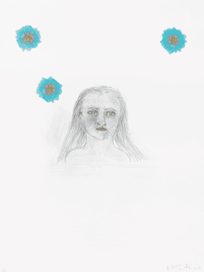 Kiki Smith, ‘Wading’, 2004, Print, Hand-colored Iris print with tissue collage, null, Numbered
