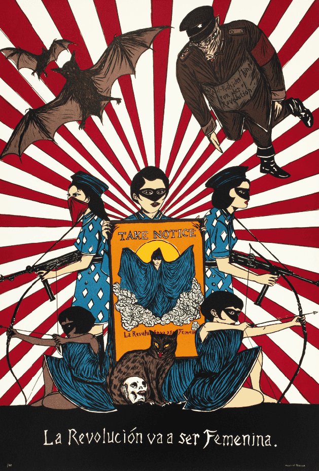 Marcel Dzama, ‘La Revolución va a Ser Femenina’, 2017, Print, Lithograph in colors, on Arches paper, null, Numbered