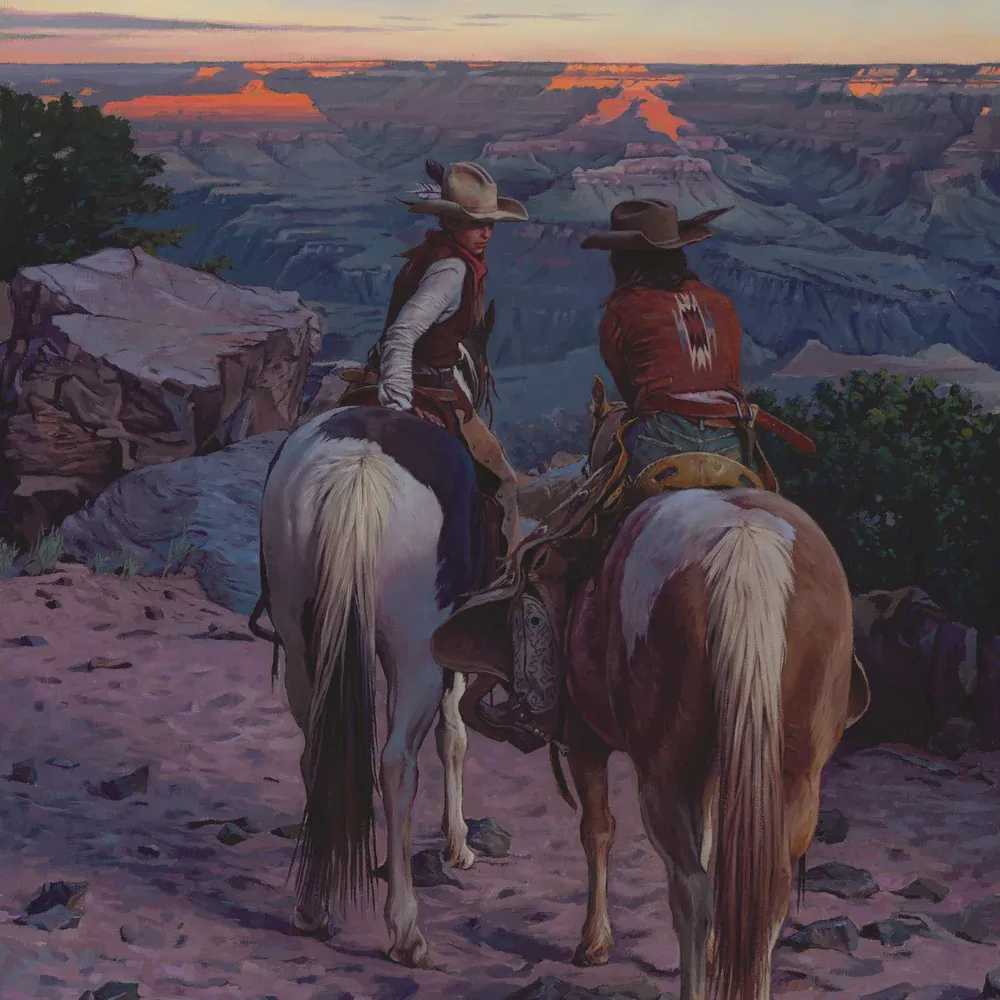 Mark Maggiori, ‘Secret Talk at Sunset’, 2024, Print, Oil on linen, null, 