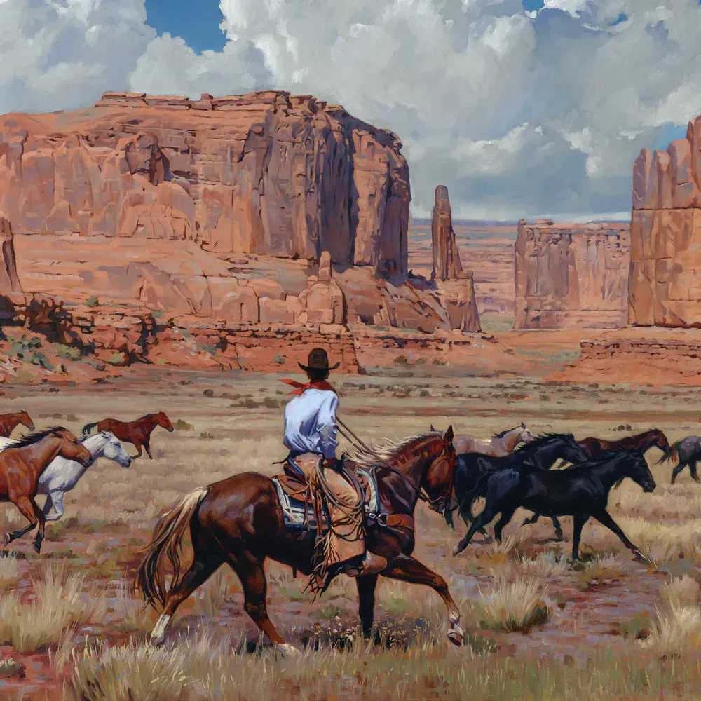 Mark Maggiori, ‘The Remuda’, 2021, Print, Oil on linen, null, 