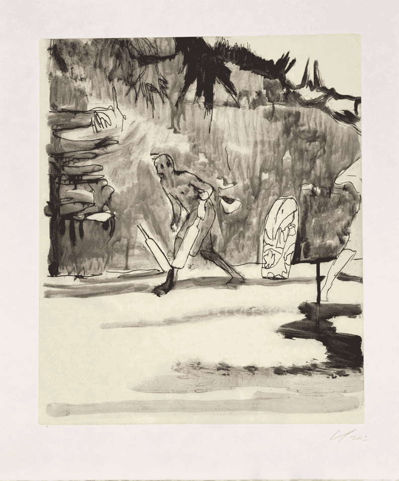 Peter Doig, ‘Beach (Cricket)’, 2013, Print, Etching and aquatint with screenprint on wove paper, Two Palms, Numbered, Dated
