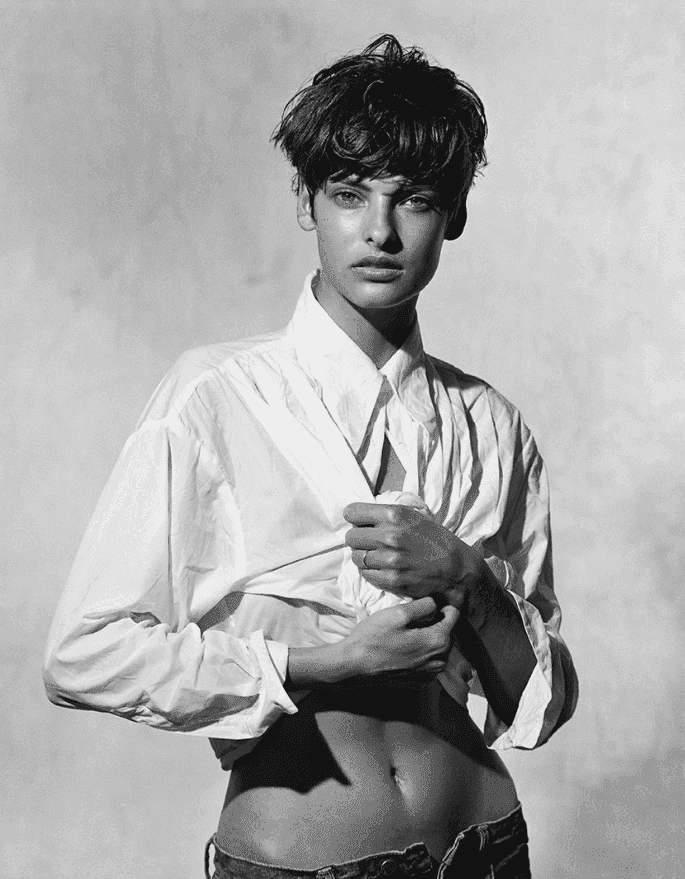 Peter Lindbergh, ‘Linda Evangelista, Italian Vogue’, 1988, Print, Gelatin silver print, null, Numbered, Dated