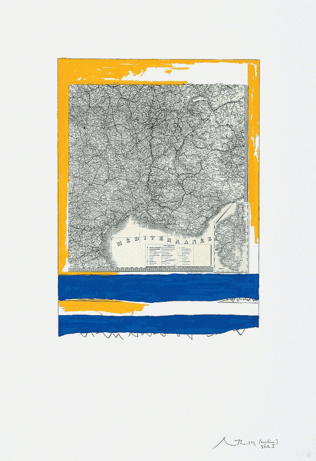Robert Motherwell, ‘Mediterranean, State I White’, 1975, Print, Lithograph and screenprint on white Arches Cover mould-made paper, Tyler Graphics Ltd., Numbered