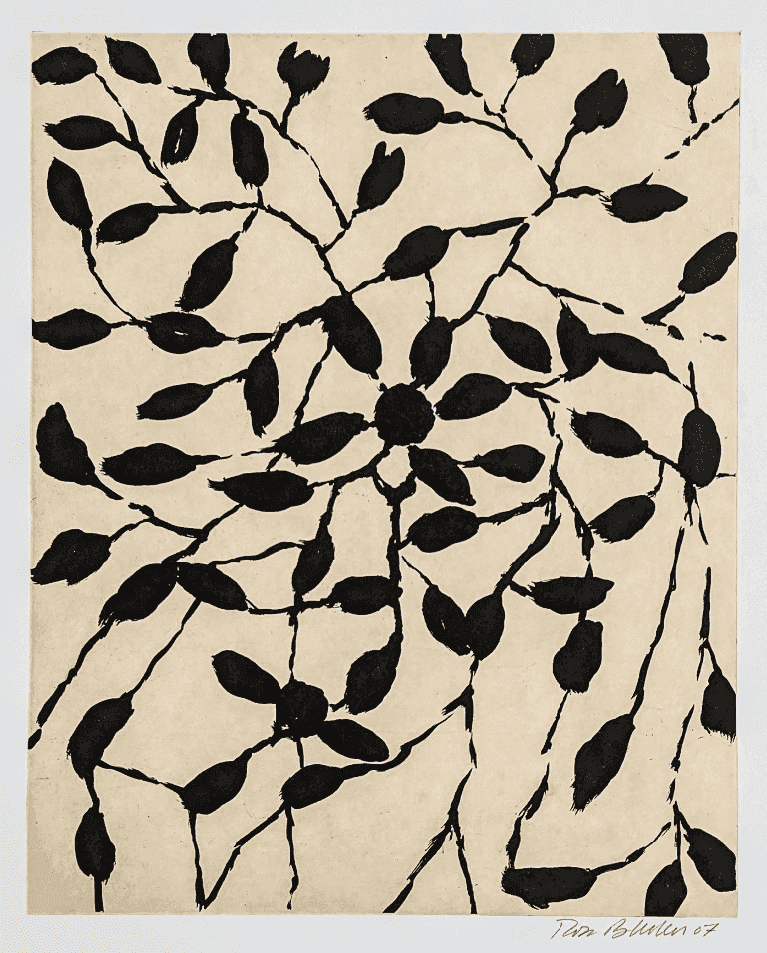 Ross Bleckner, ‘At Present ’, 2007, Print, Sugarlift aquatint with chine collé on Somerset wove paper., Paulson Bott Press, Numbered, Dated
