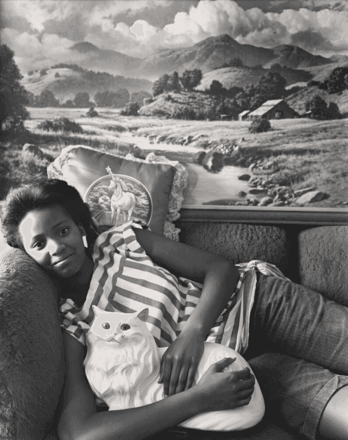 Sally Mann, ‘Nicole with Cat (At Twelve)’, 1985, Print, Silver gelatin print, null, Numbered, Dated