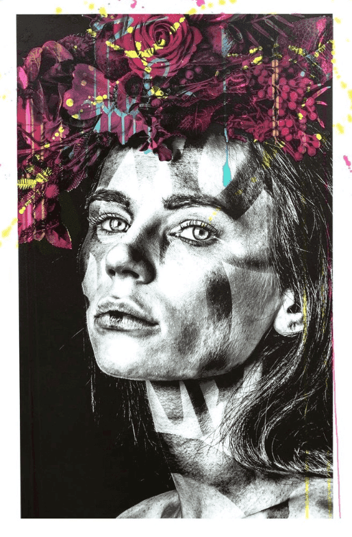 Snik, ‘Retrograde (Fluro Edition)’, 2023, Print, Thirteen-layer screen print on 300 gsm Somerset velvet paper with deckled edge and silkscreen varnish. Hand-finished colour work by SNIK, each print unique., Bio Editions, Numbered, Handfinished