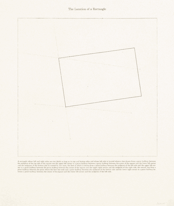 Sol LeWitt, ‘Location of a Rectangle’, 1974, Print, Hand ground etching, null, Numbered