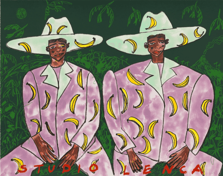 Studio Lenca, ‘Hermanos Lejanos’, 2024, Print, 9 Colour Screenprint and 2 Colour Lithograph with Hand-applied Paint and Oil Stick on Somerset Satin White 300gsm, null, Numbered, Dated
