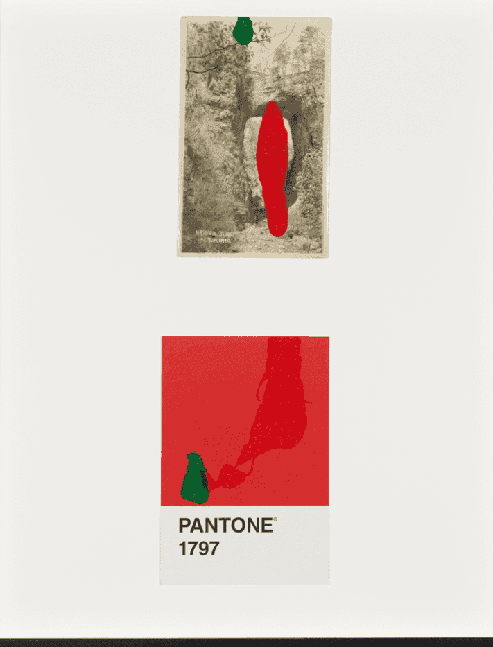 Tacita Dean, ‘Pantone Pair (1797)’, 2019, Print, Found Pantone card paired with postcard from the artist's collection, monoprinted and framed to the artist's specifications, Gemini G.E.L., 