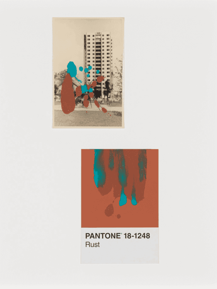Tacita Dean, ‘Pantone Pair (Rust)’, 2019, Print, Found Pantone card paired with postcard from the artist's collection, monoprinted, Gemini G.E.L., 