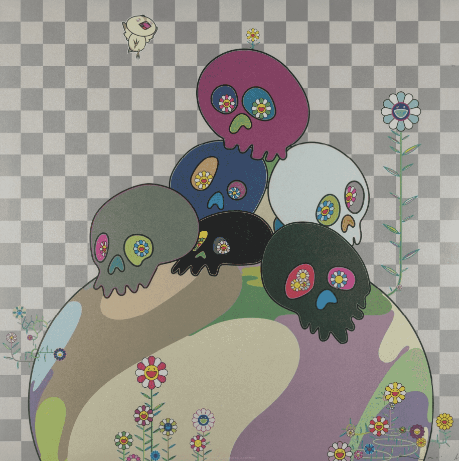 Takashi Murakami, ‘Skulls Rock’, 2005, Print, 4c offset print + special silver + UV white, null, Numbered