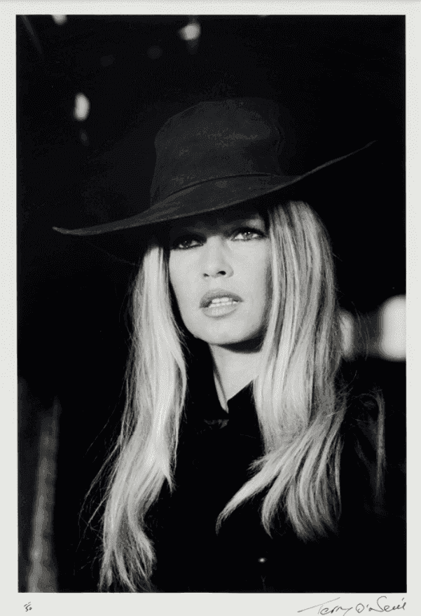 Terry O'Neill, ‘Brigitte Bardot in a Cowboy Hat’, 1971, Print, Silver gelatin print, null, 