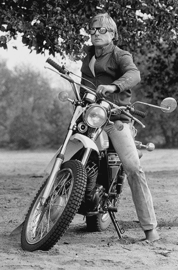 Terry O'Neill, ‘Robert Redford on a Motorcycle’, 1974, Print, Silver gelatine print, null, Numbered