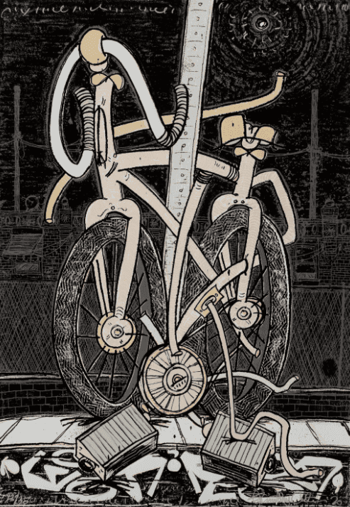 Timothy Curtis, ‘Caught in the Twist (Ghostbike)’, 2020, Print, Screenprint in color on Coventry Rag paper, null, Numbered, Dated