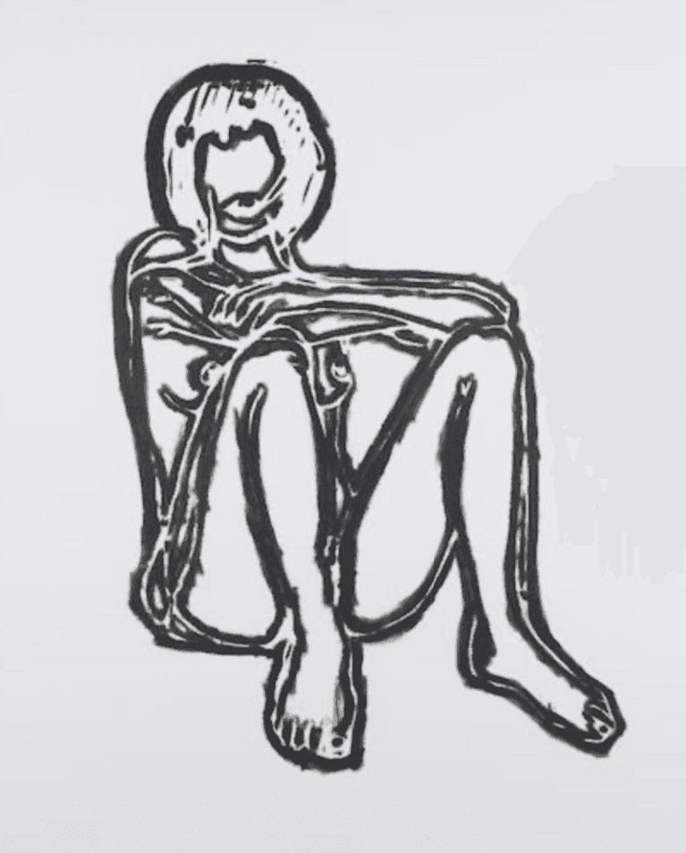 Tom Wesselmann, ‘Monica Sitting Elbows on Knees’, 1991, Print, Lithograph printed on Rives BFK paper, null, 